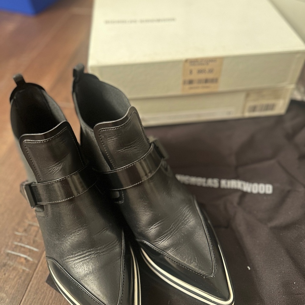 Nicholas Kirkwood Black Leather Ankle Boots original price $995